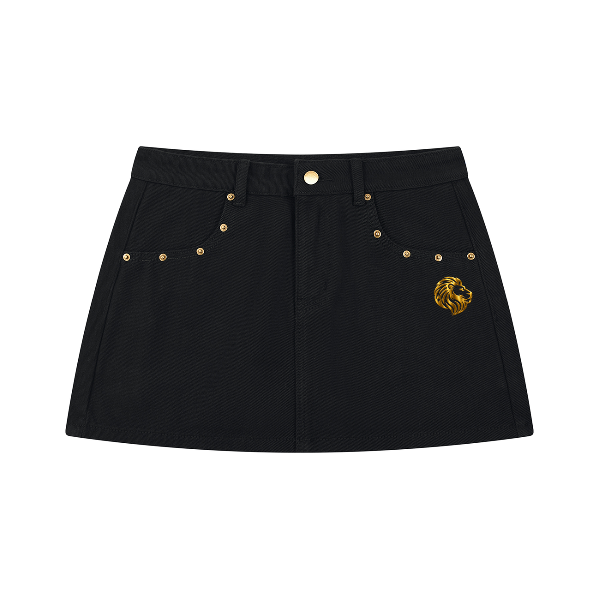The One Denim Miniskirt with Studs