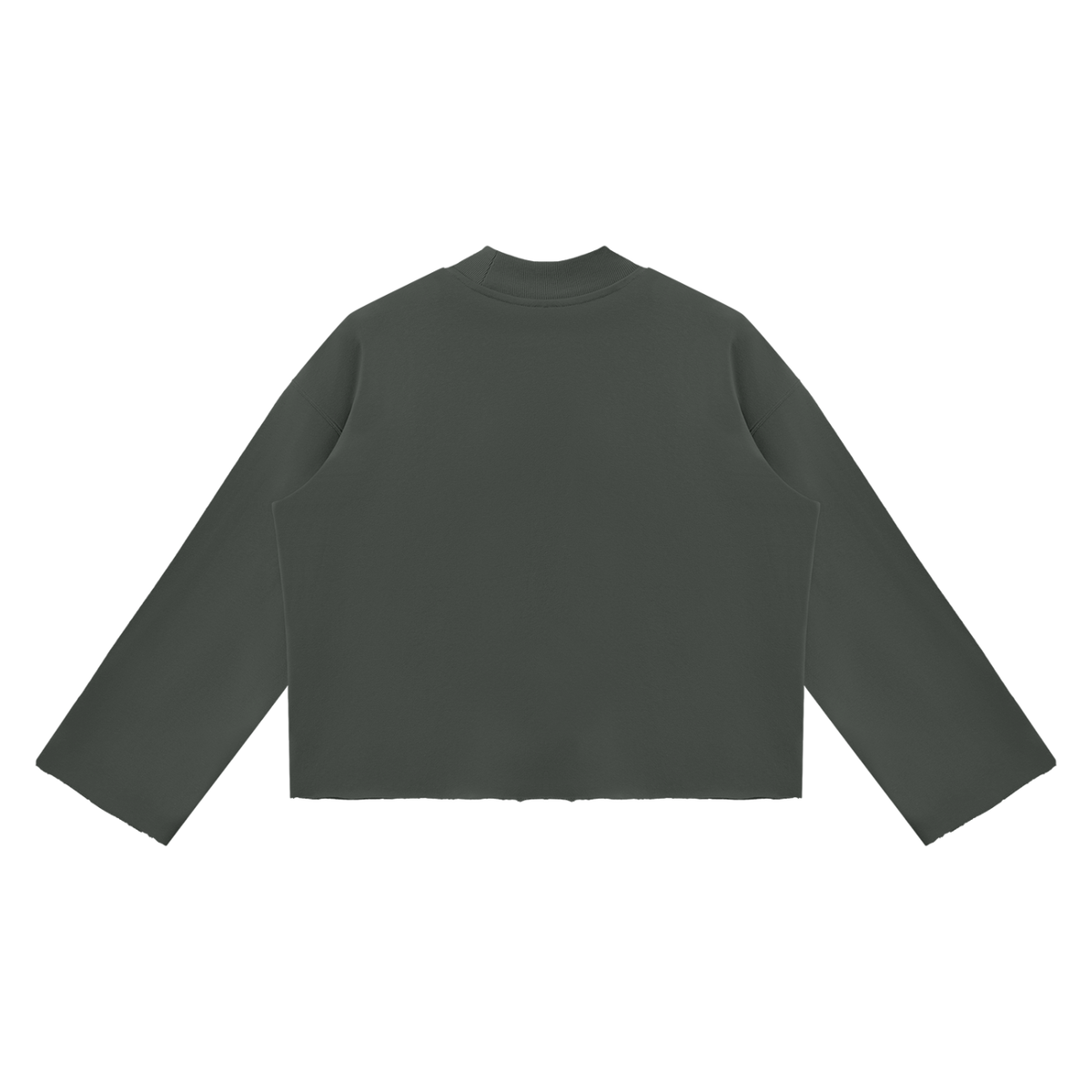 The One Sudadera Cuello Alto Bordes sin Rematar Boxy