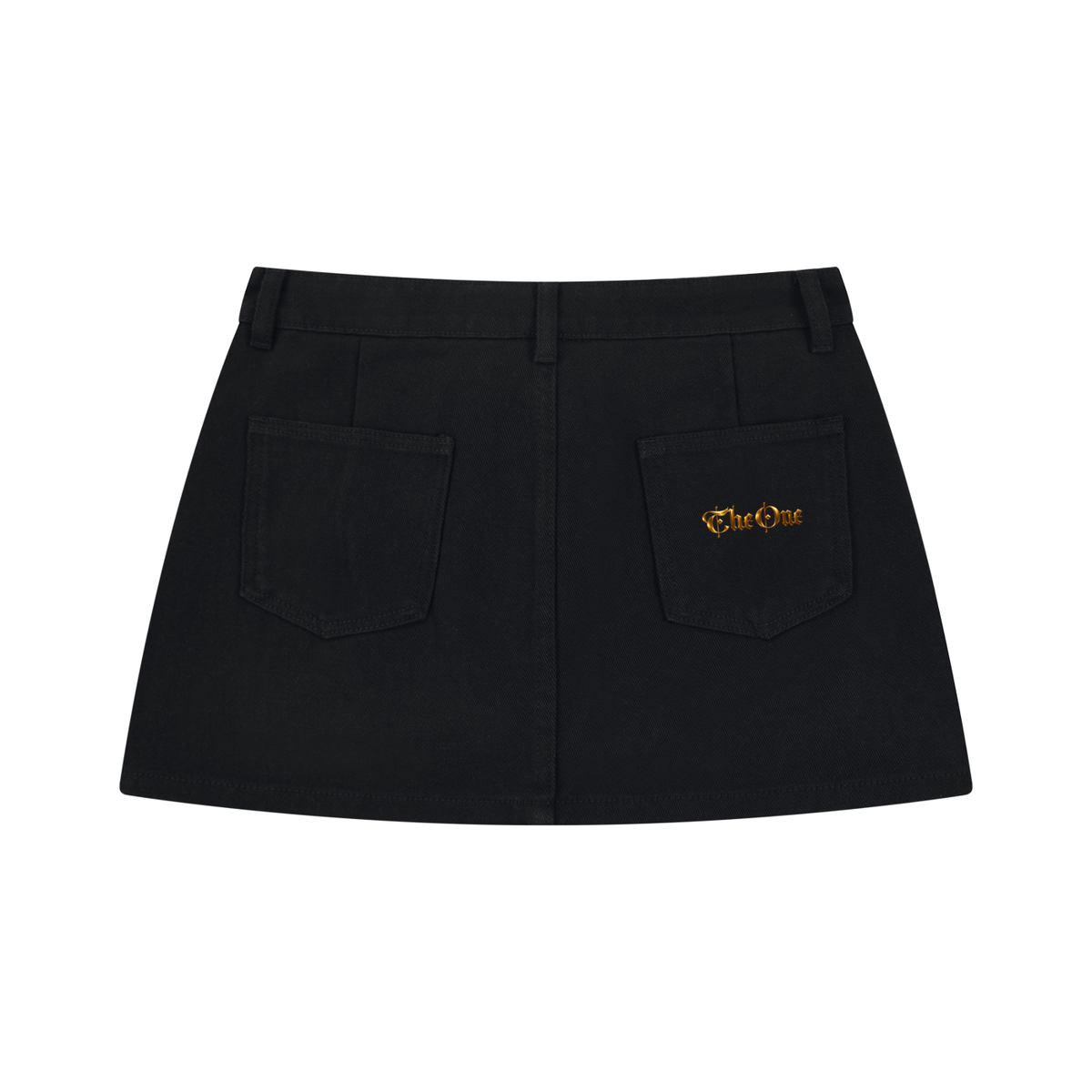 The One Denim Miniskirt with Studs