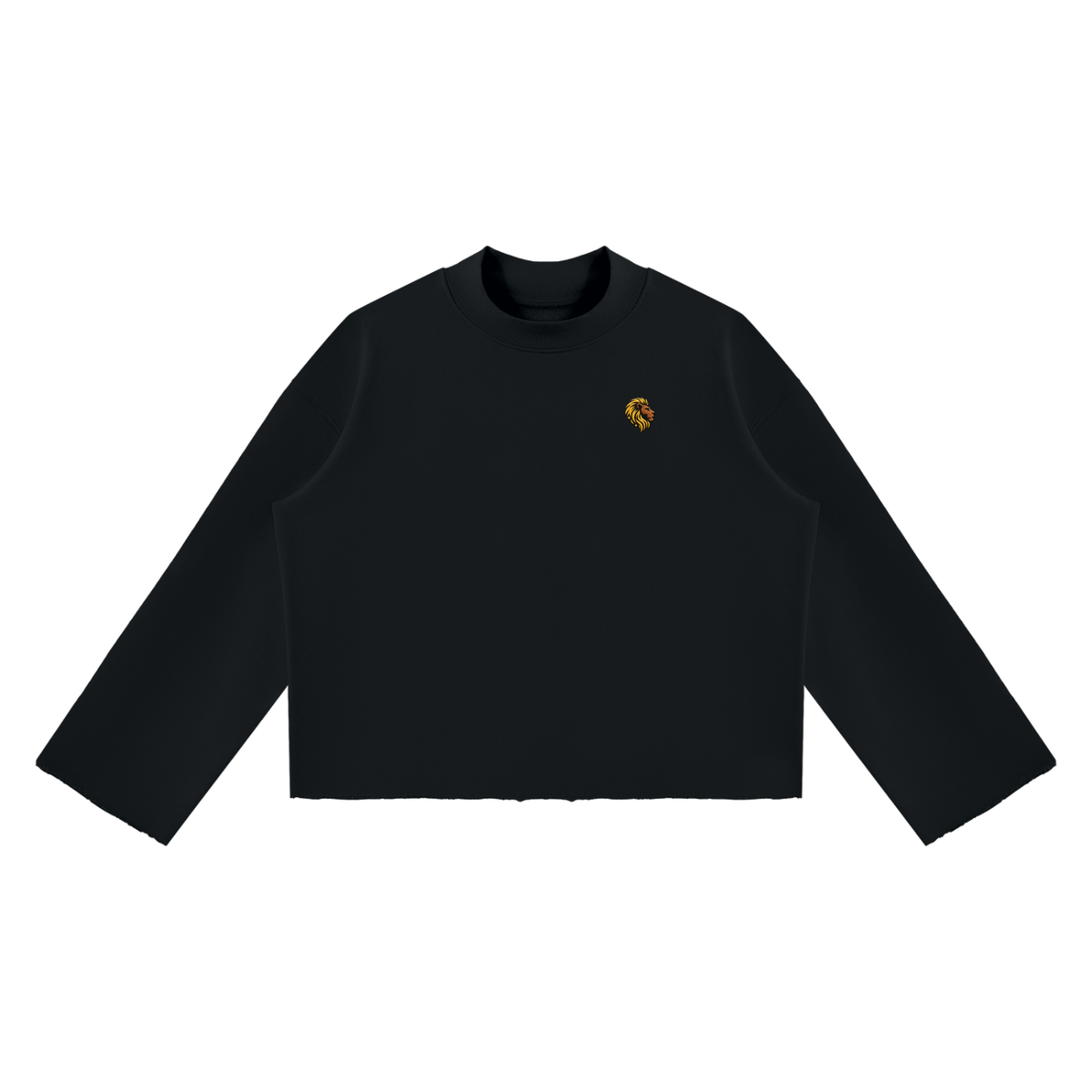 The One Sudadera Cuello Alto Bordes sin Rematar Boxy
