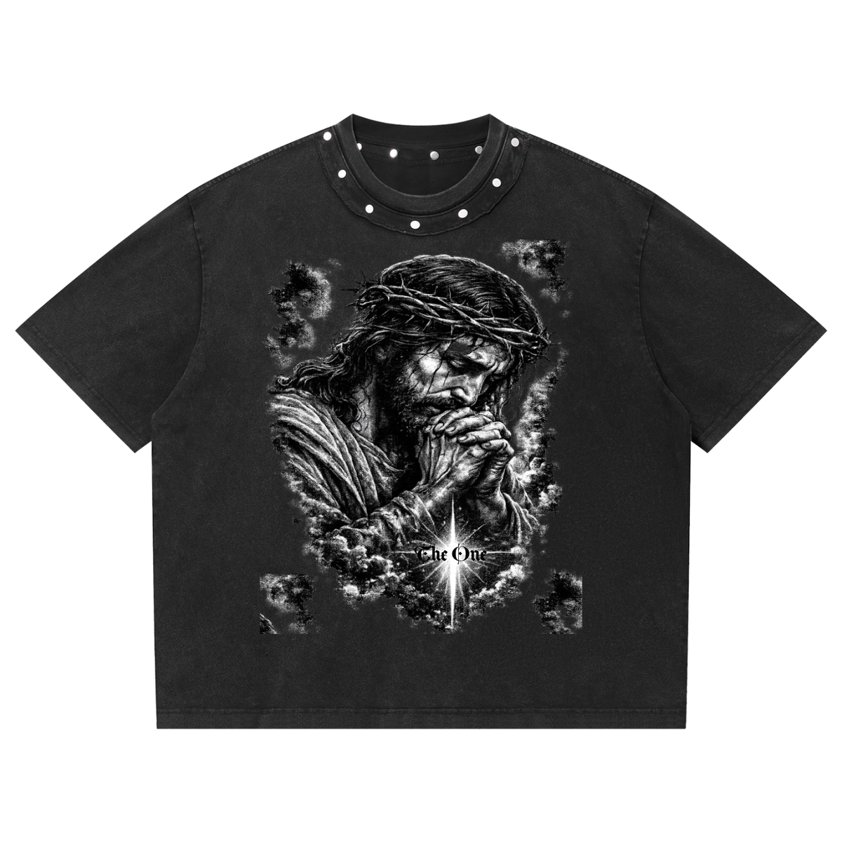 Only God Judge Me Camiseta Boxy con Tachuelas