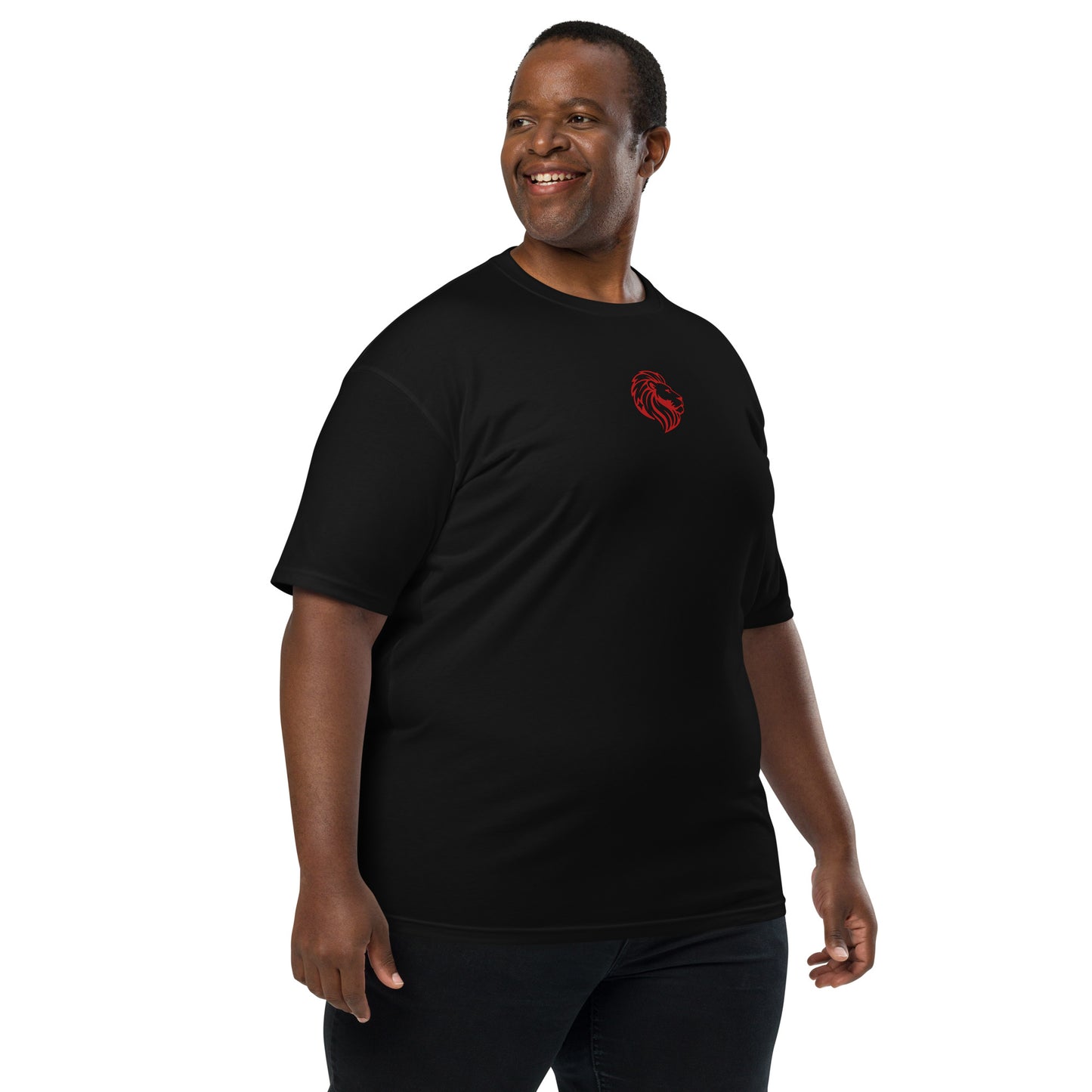 Man in Money Algrel Premium Black T-Shirt w/ Lion Logo. Heavyweight Cotton Men's Tee