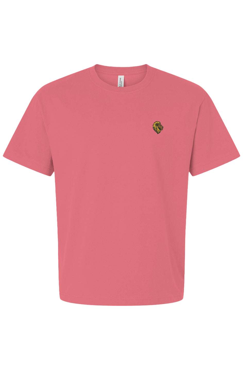 Salmon Pink Boxy T-Shirt with Lion Logo - Men's/Women's Oversized Tee | The One PR Heavyweight Cotton Tee