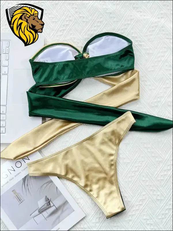 Two-Tone Ring Tied Bikini Set - Theone Collection - The One PR
