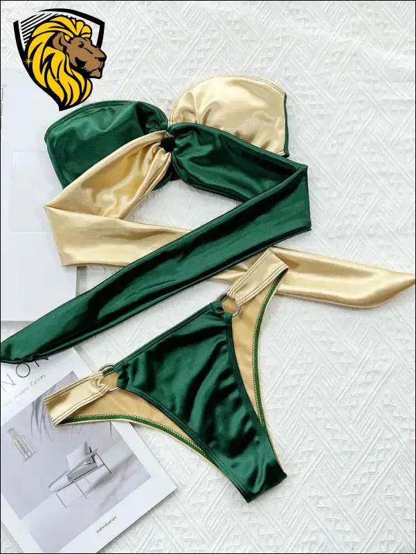 Two-Tone Ring Tied Bikini Set - Theone Collection - The One PR