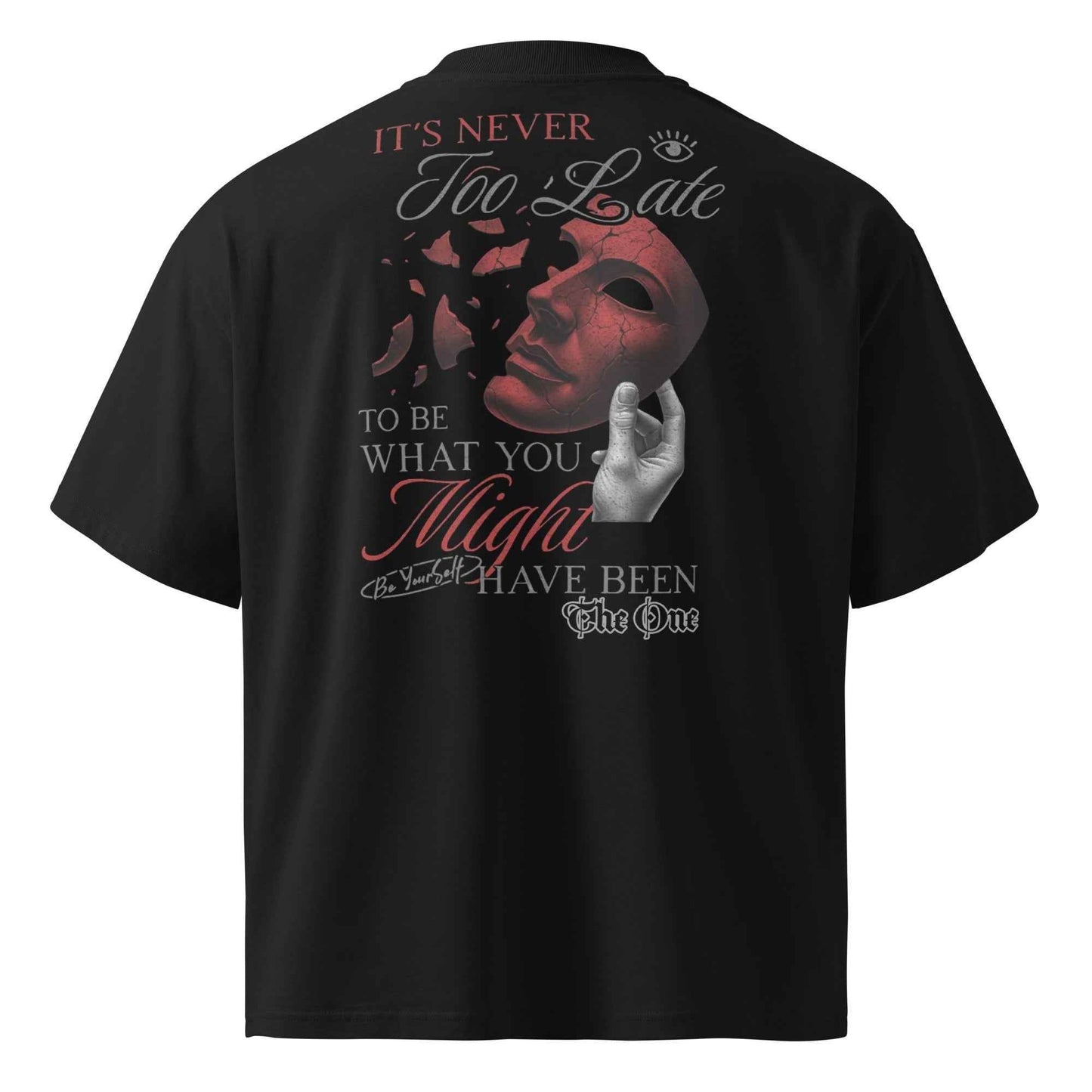 It's Never Too Late oversized high neck t-shirt - The One PR