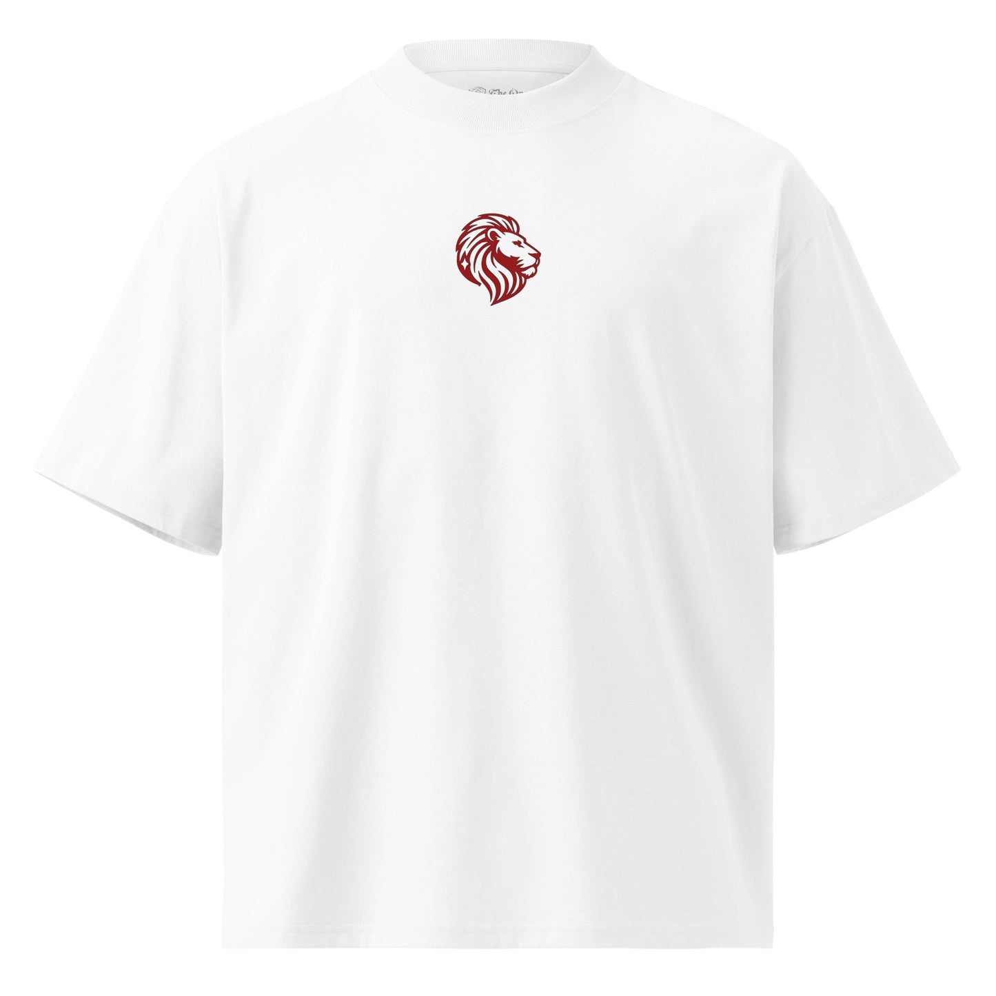 White Oversized T-Shirt with Lion Logo | The One PR | Organic Cotton, Mens Fashion, High Neck