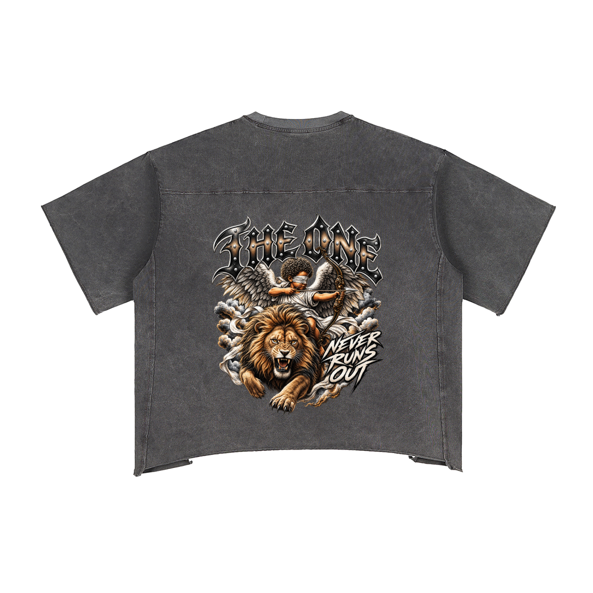 Never Run Camiseta Bordes sin Rematar Lavado Nieve