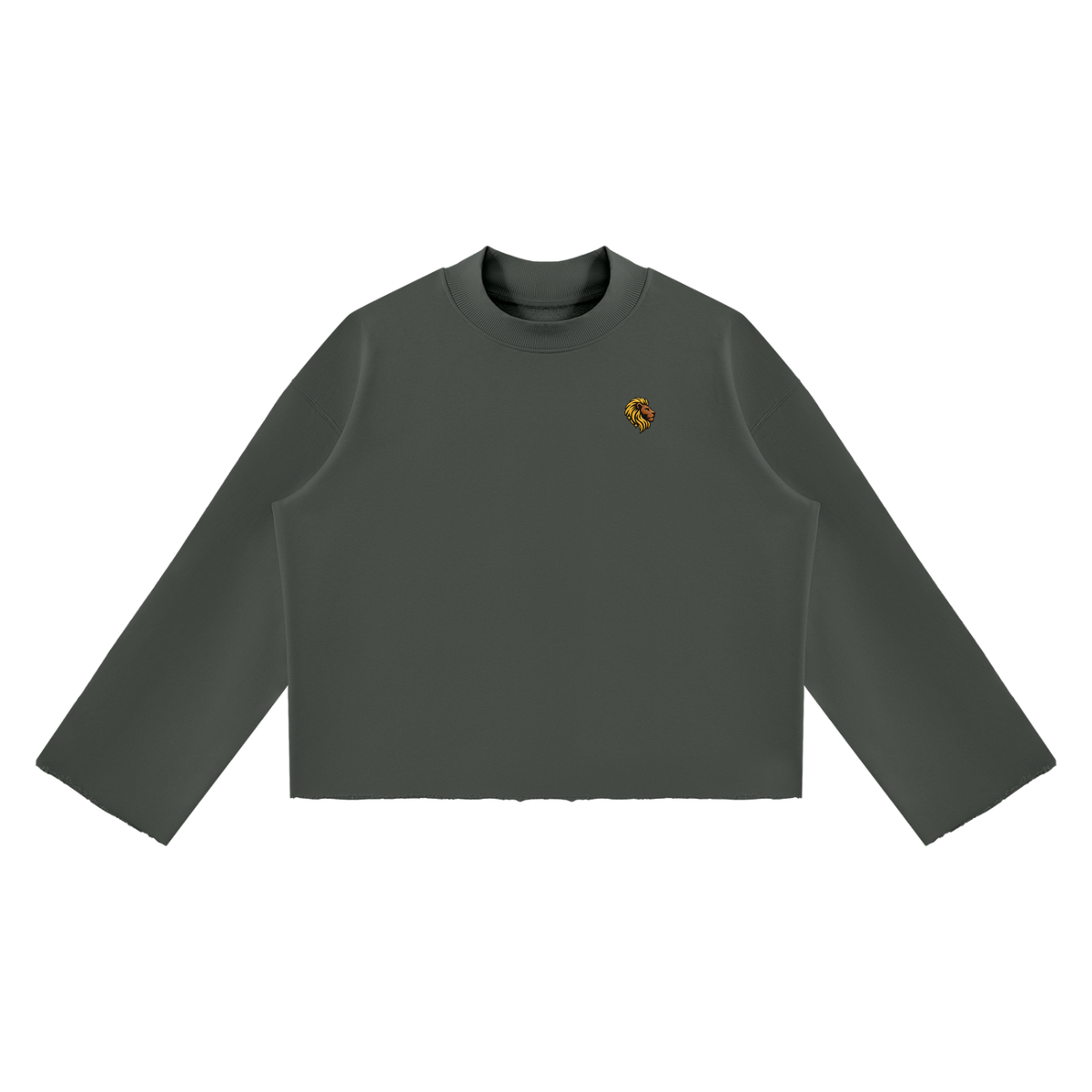 The One Sudadera Cuello Alto Bordes sin Rematar Boxy