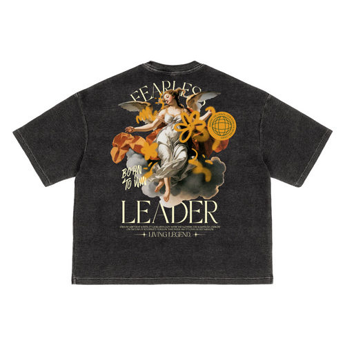 Black t-shirt with a graphic design featuring a woman, flowers, and text on a white background