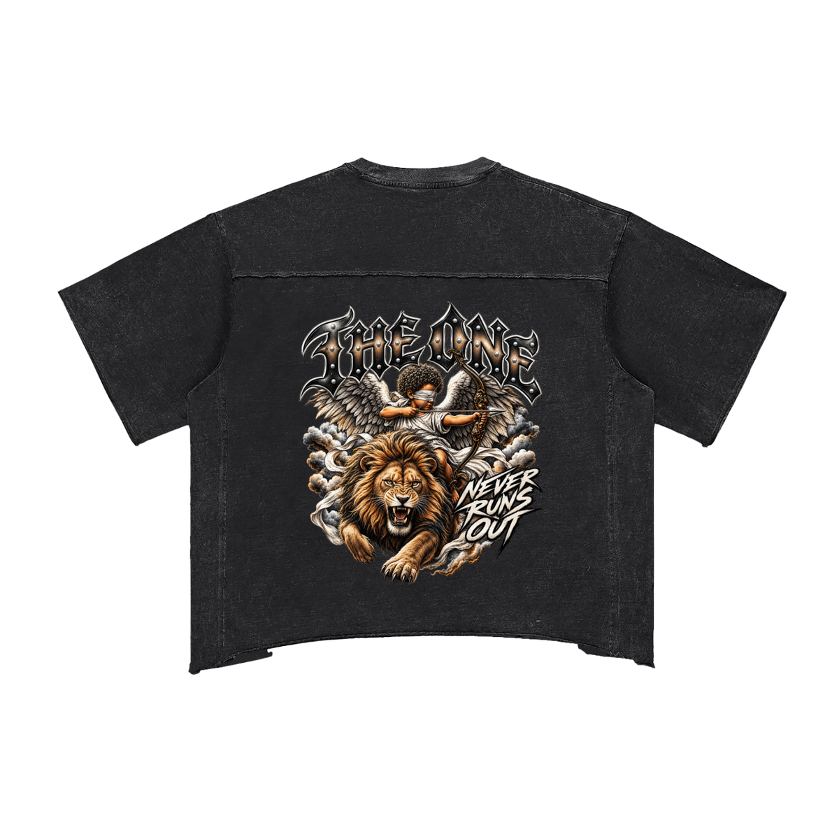 Never Run Camiseta Bordes sin Rematar Lavado Nieve
