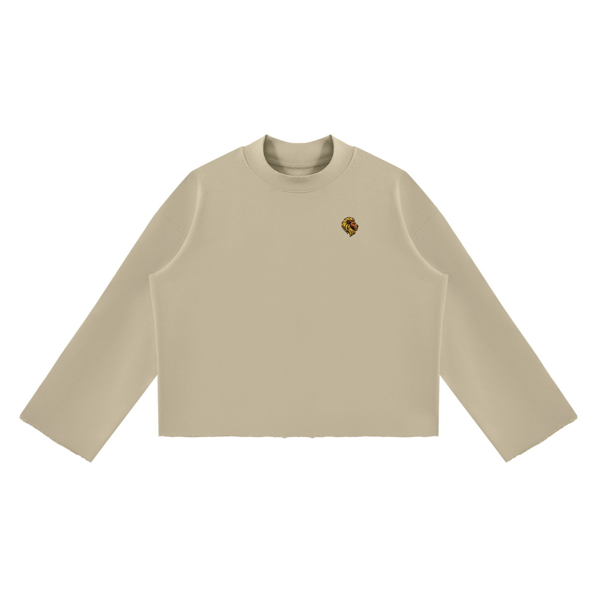 The One Sudadera Cuello Alto Bordes sin Rematar Boxy