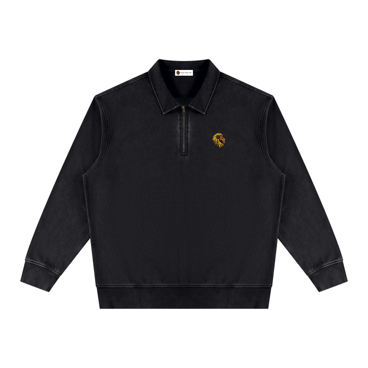 The One Sudadera Lavado Vintage con Cremallera de Cuarto