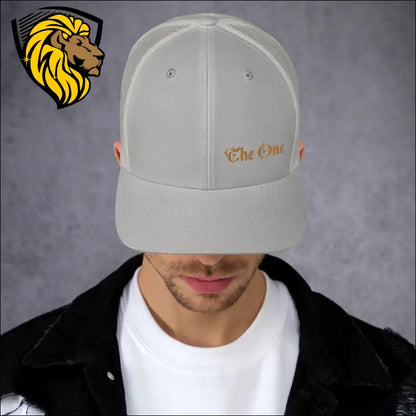 Black Baseball Cap with Gold The One Embroidery for a Bold Look