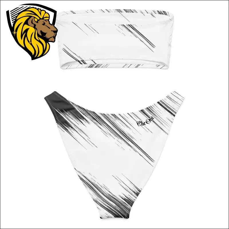 Black & White Bandeau Bikini | The One PR Swimwear | Strapless Swimsuit