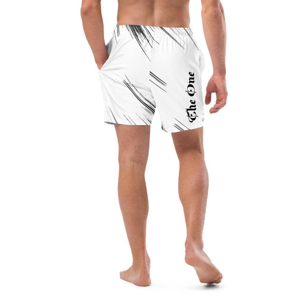 Men's Black & White Swim Trunks | The One PR | Recycled Polyester Swimwear | UPF 50+ | Buy Online