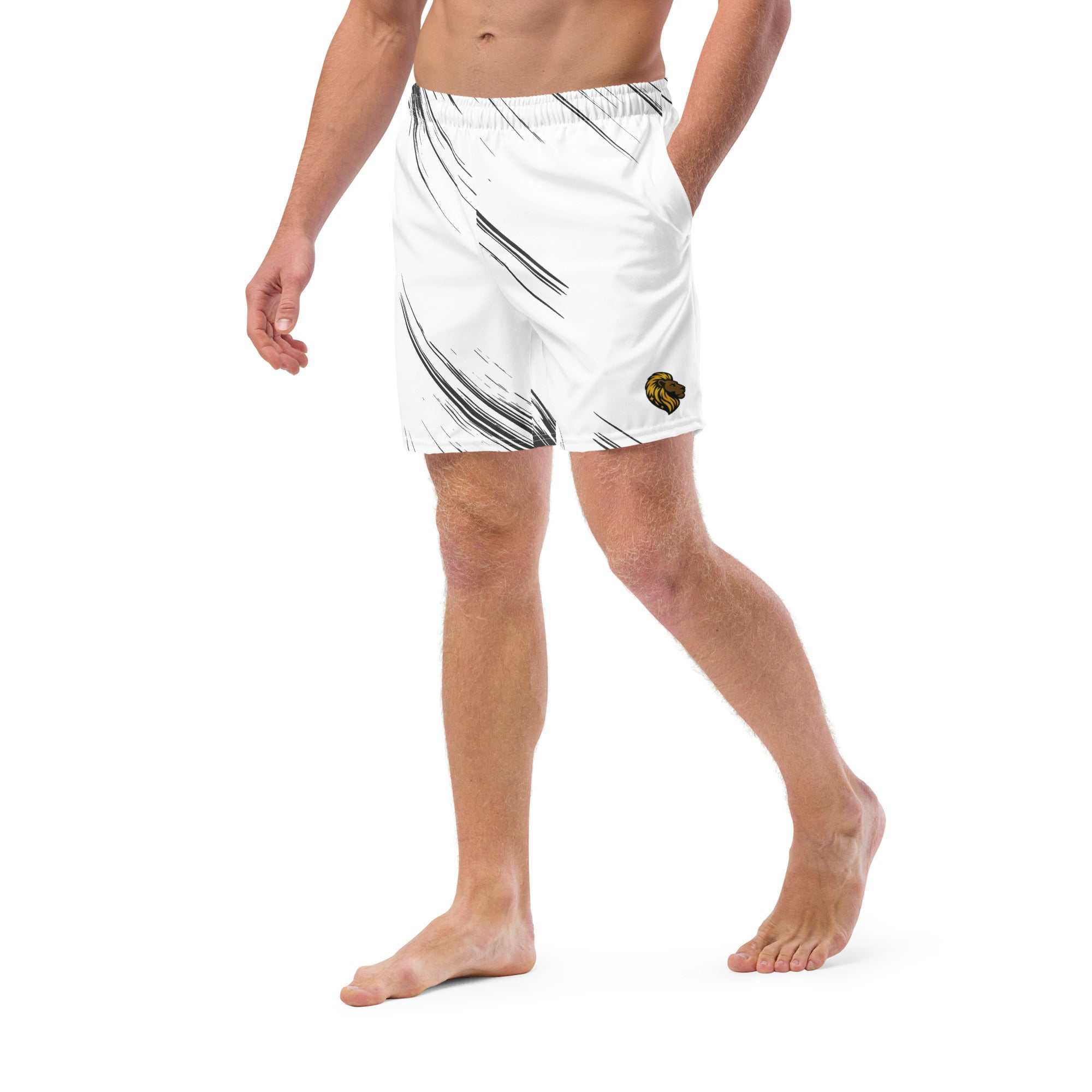 Black & White Swim Trunks - UPF 50+ | The One PR | Plus Size Swim Shorts | Men's Swimwear