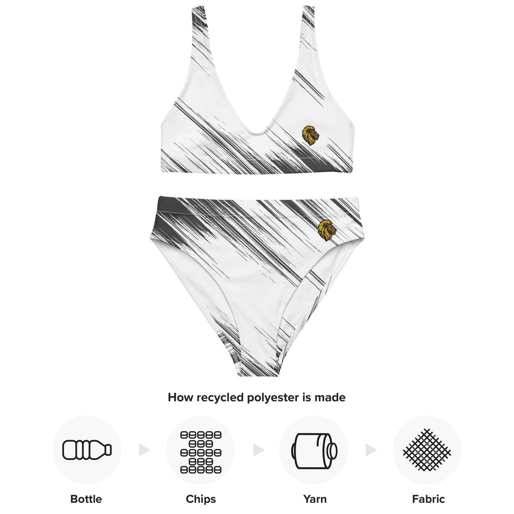 The One PR Recycled Polyester Bikini - Black & White High-Waisted Swimsuit
