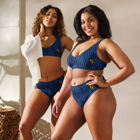 Blue Leaf high-waisted bikini The One PR Blue Leaf Bikini: Plus Size & Sustainable Fashion The One PR