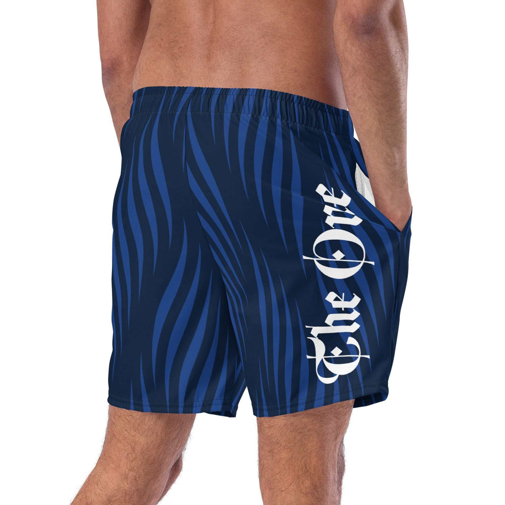 Blue Leaf Swim Trunks: Men's Water-Repellent Swimwear by The One PR. Stylish Design, Comfortable Fit.