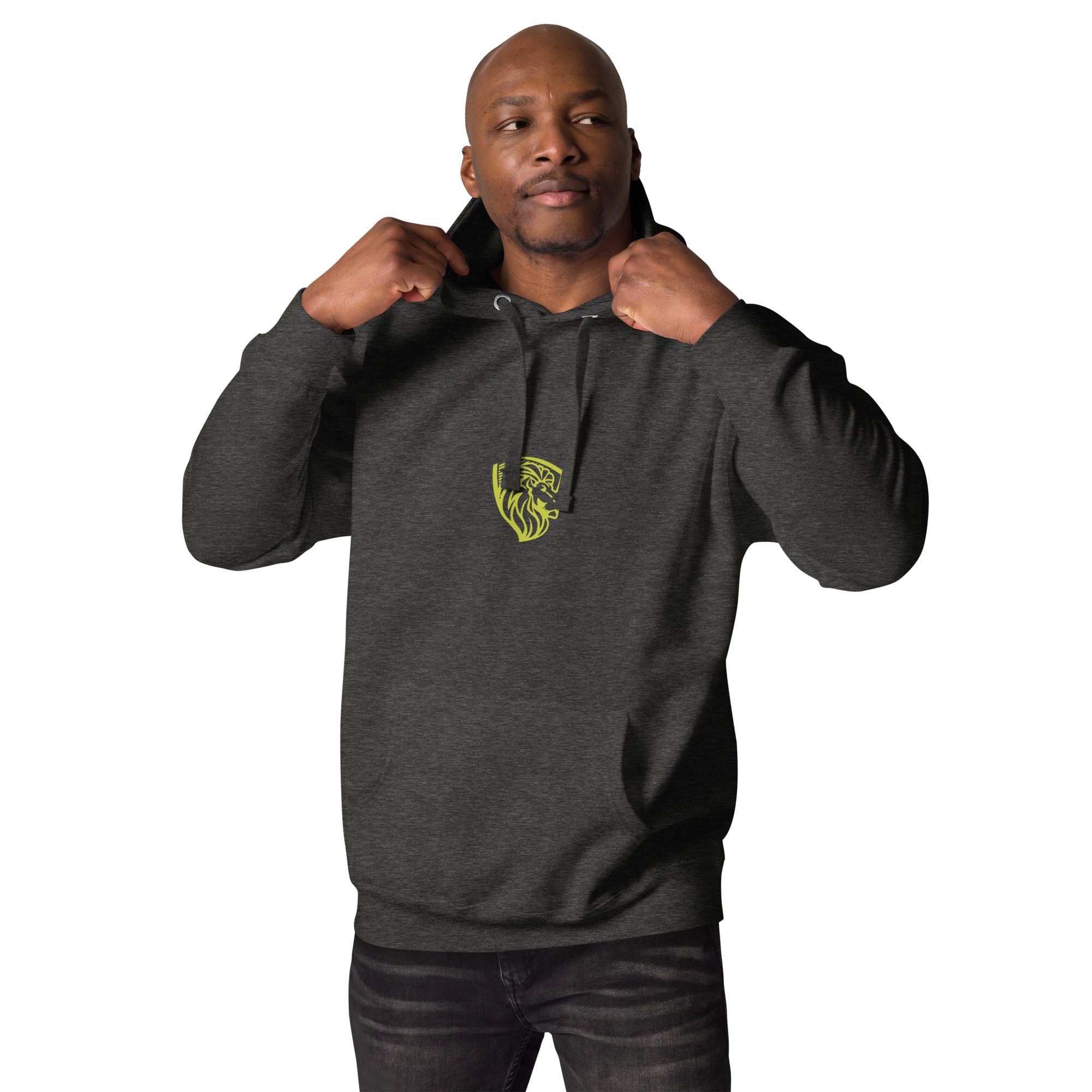 The One PR: Men's Charcoal Hoodie with Lion Logo - Streetwear Style