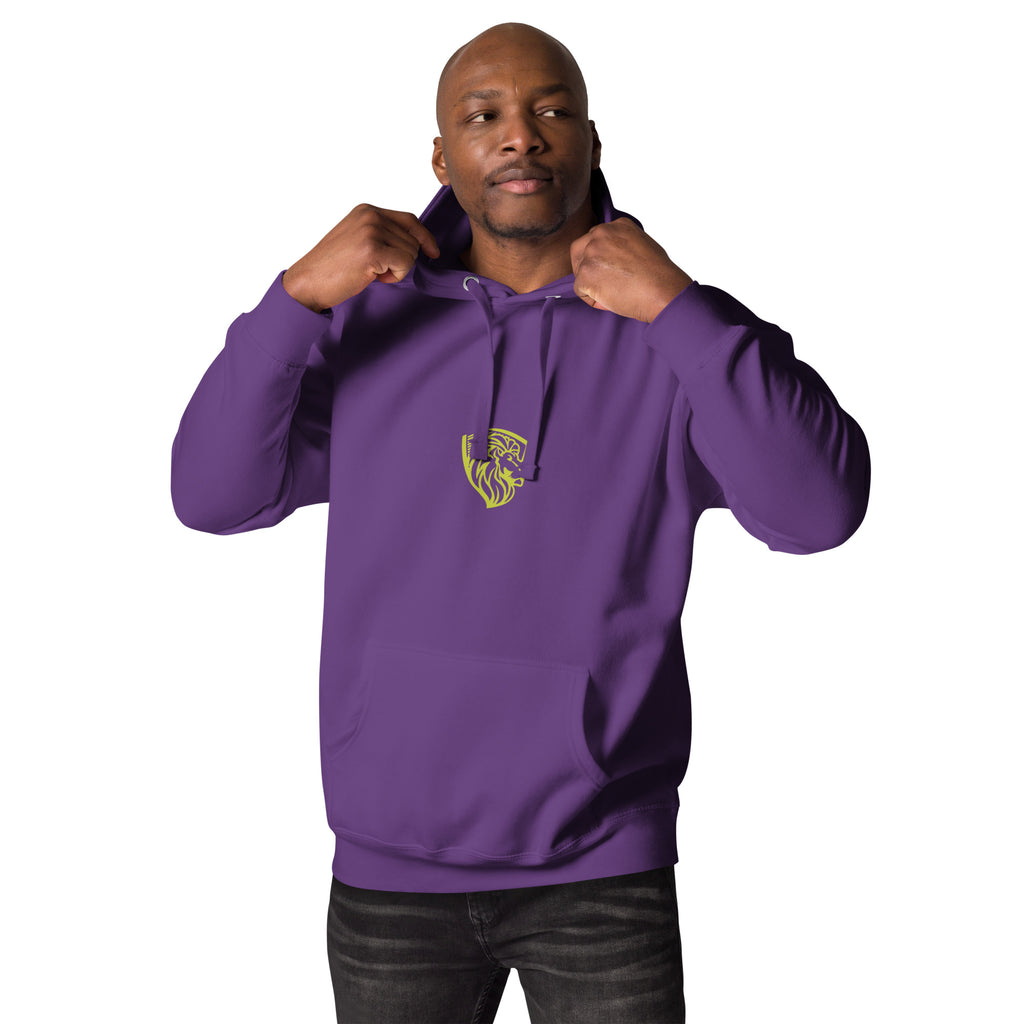 Men's Purple Hoodie with Lion Logo | Hooded Sweatshirt