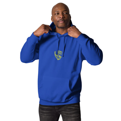 Men's Blue Hoodie with Lion Logo - Shop Now! Fashion Apparel, Stylish Outfit.