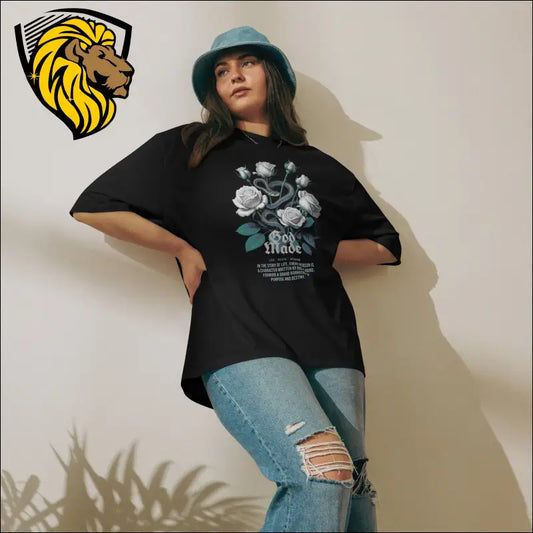 God Made Unisex Oversized heavyweight t-shirt The One PR God Made Oversized T-Shirt - Stylish & Comfortable Wear The One PR