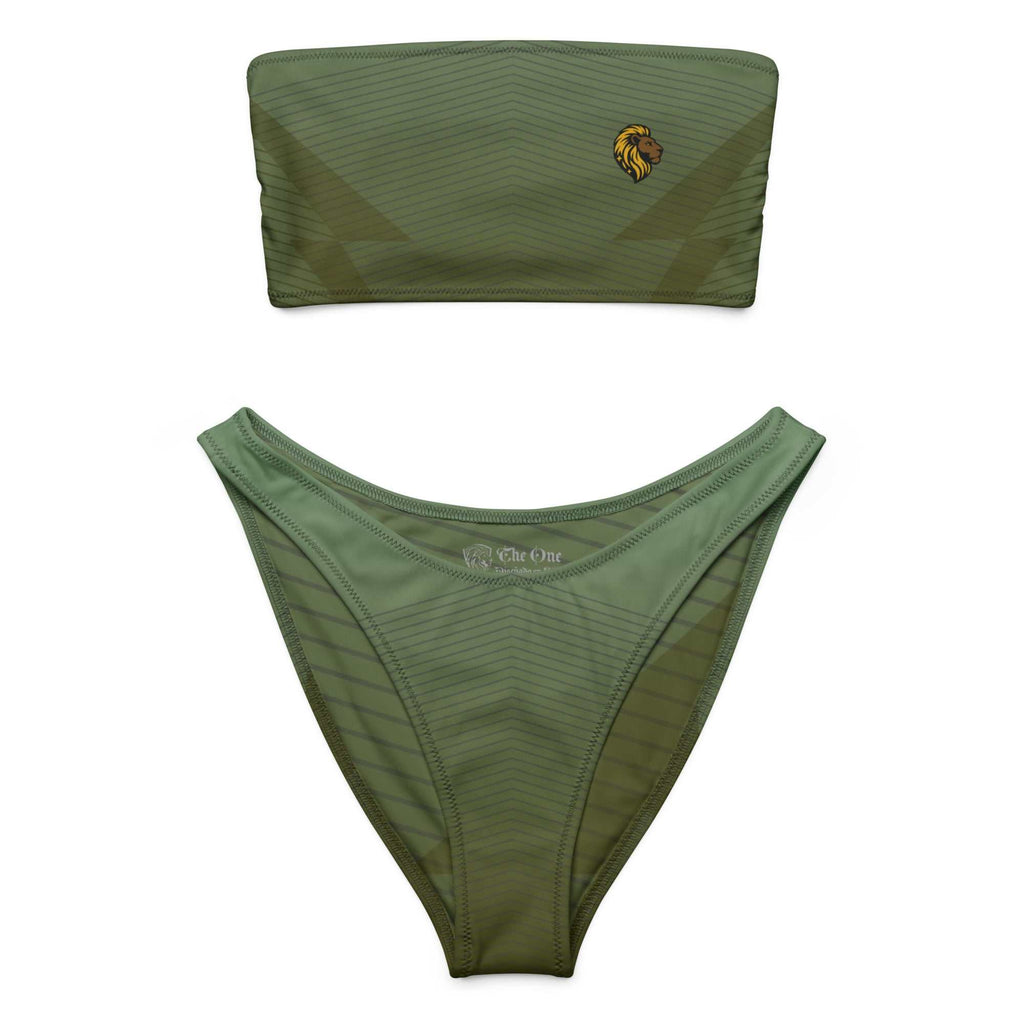 Green Strapless Bikini Plus Size | High Leg Cut | The One PR