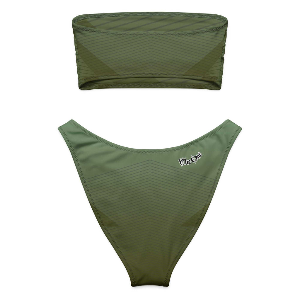Green Strapless Bikini The One PR - High Leg Swimsuit