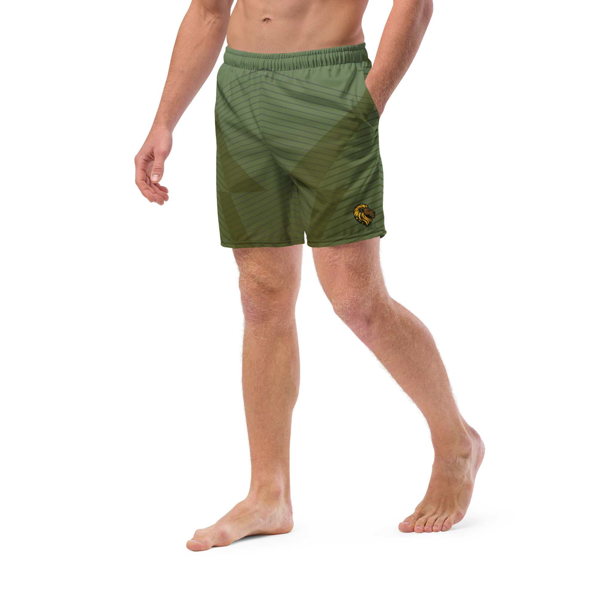 Men's Green Swim Trunks | Drawstring Waist | Recycled Polyester Swim Shorts | The One PR