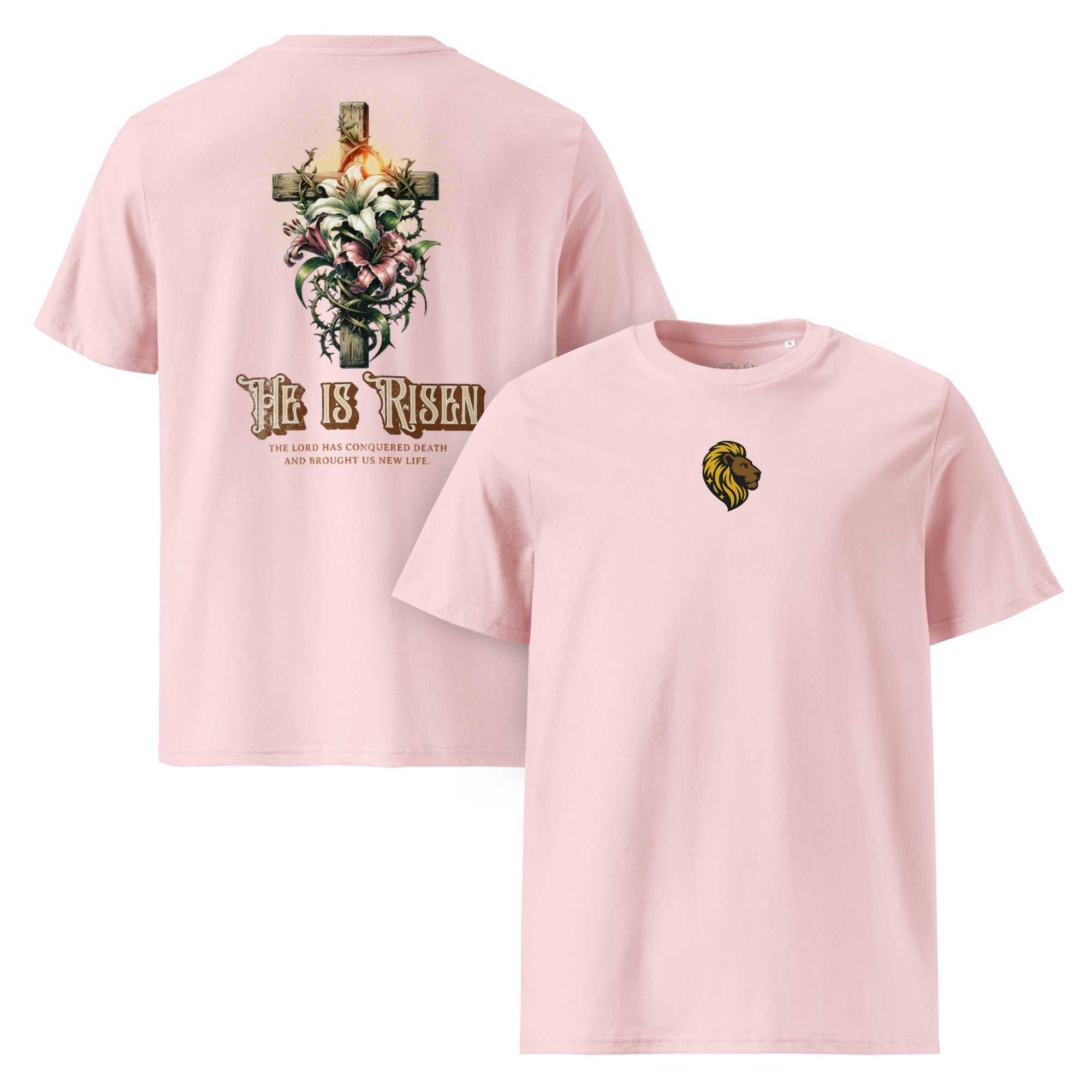 He Is Risen T-Shirt | Christian Tee | Easter | Cross & Lion Design | The One PR