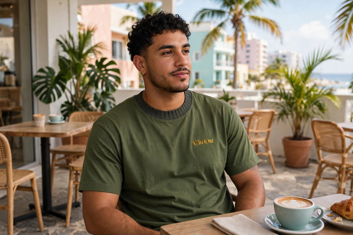 Modelo usando The One Boxy T-Shirt