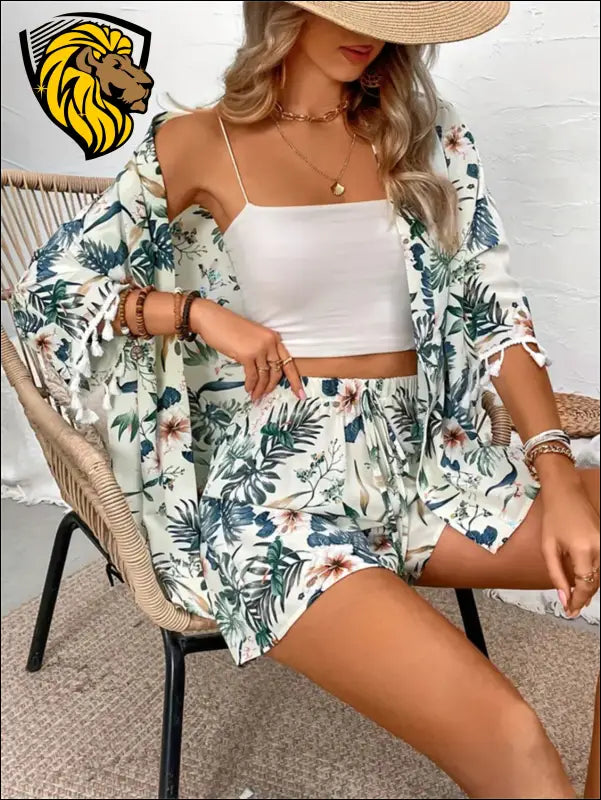 Printed Half Sleeve Top and Shorts Set