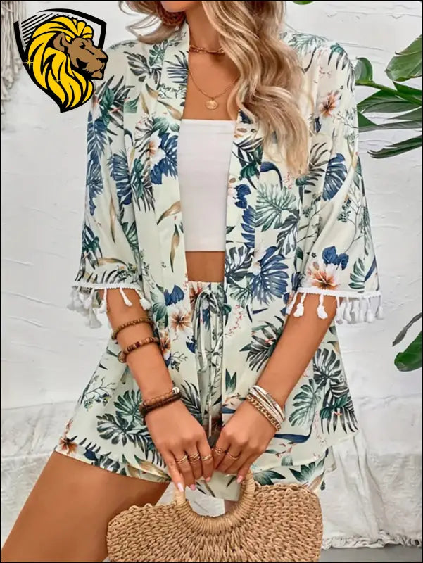 Printed Half Sleeve Top and Shorts Set