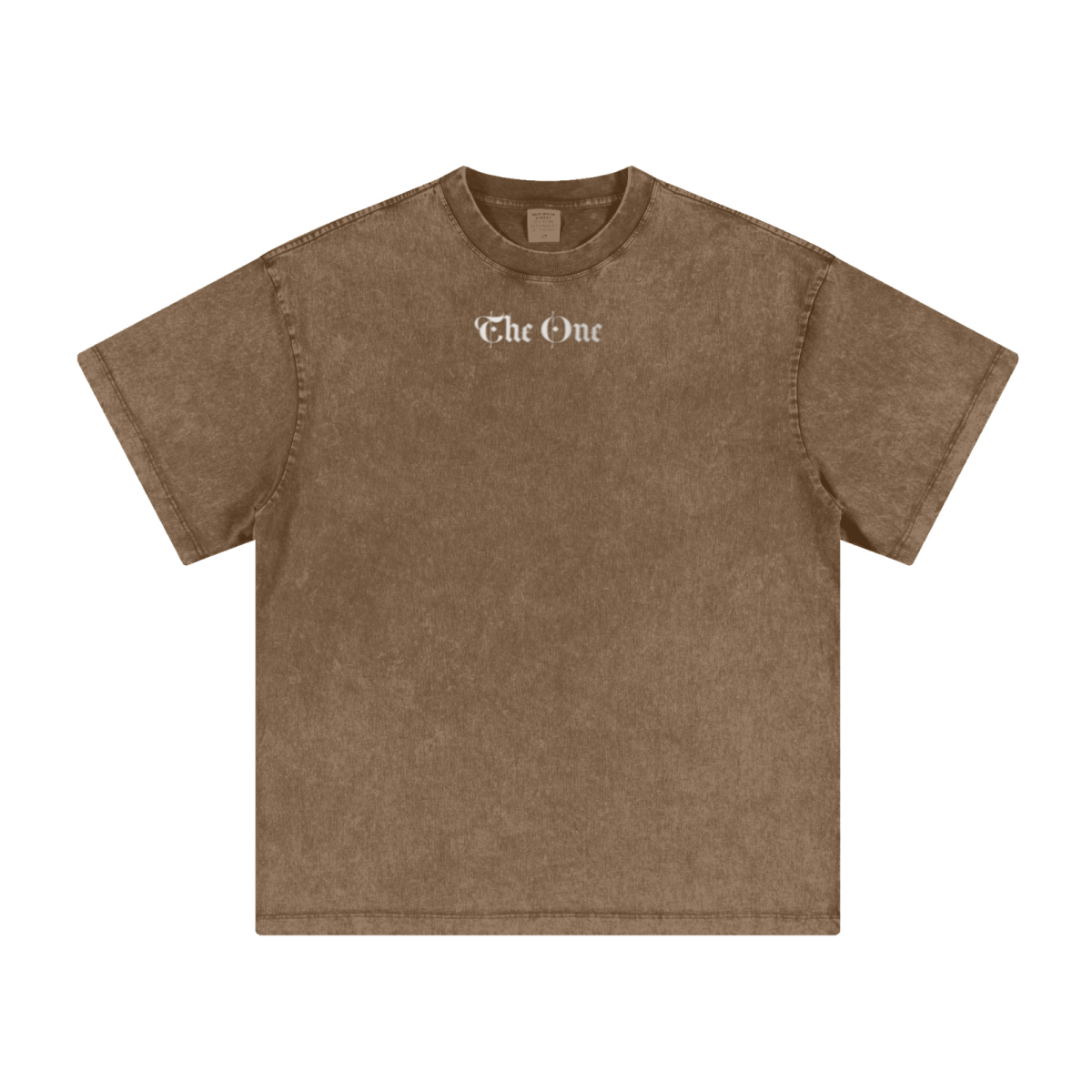 260GSM Men's Heavyweight Batik-Dyed Oversized T-Shirt Coffee Brown