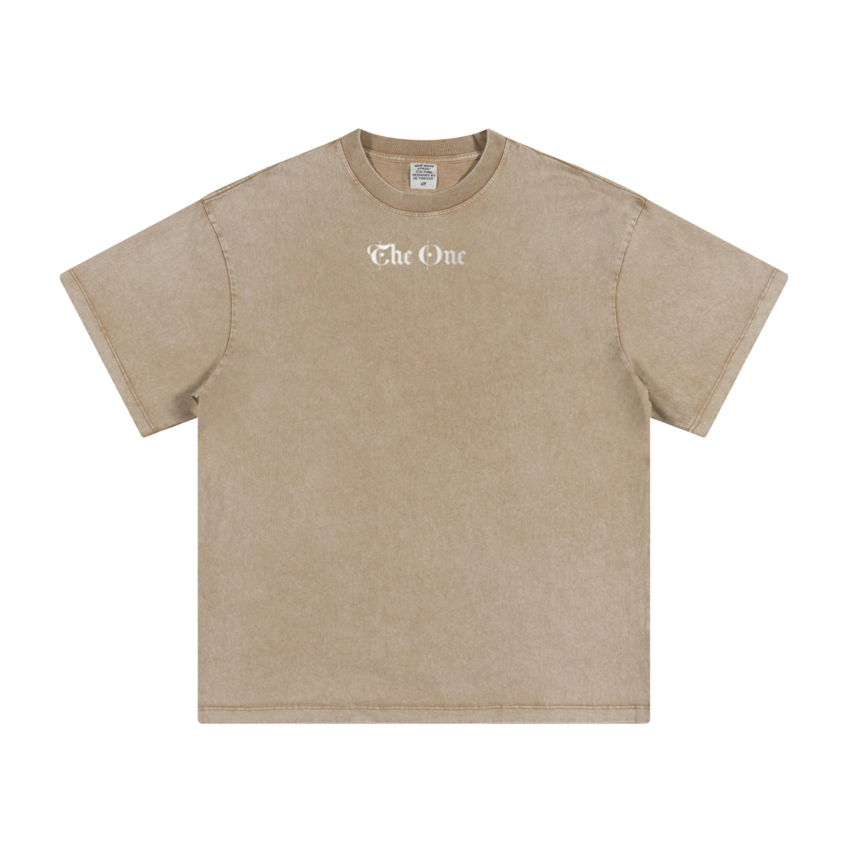 260GSM Men's Heavyweight Batik-Dyed Oversized T-Shirt Khaki