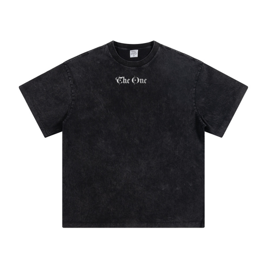 260GSM Men's Heavyweight Batik-Dyed Oversized T-Shirt Snow Wash