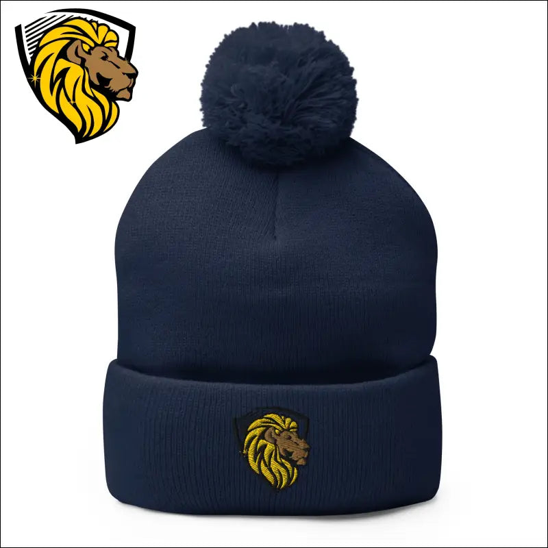 The One Pom-Pom Beanie - Navy