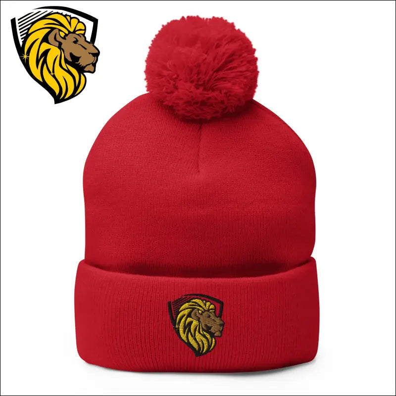 The One Pom-Pom Beanie - Red