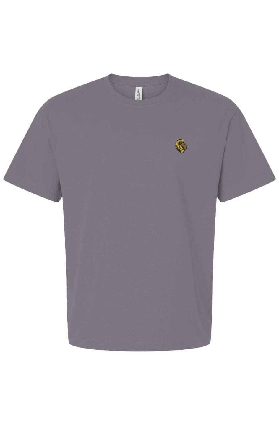 Gray Heavyweight T-shirt with Lion Embroidery - The One PR - Unisex Boxy Fit Comfortable Tee