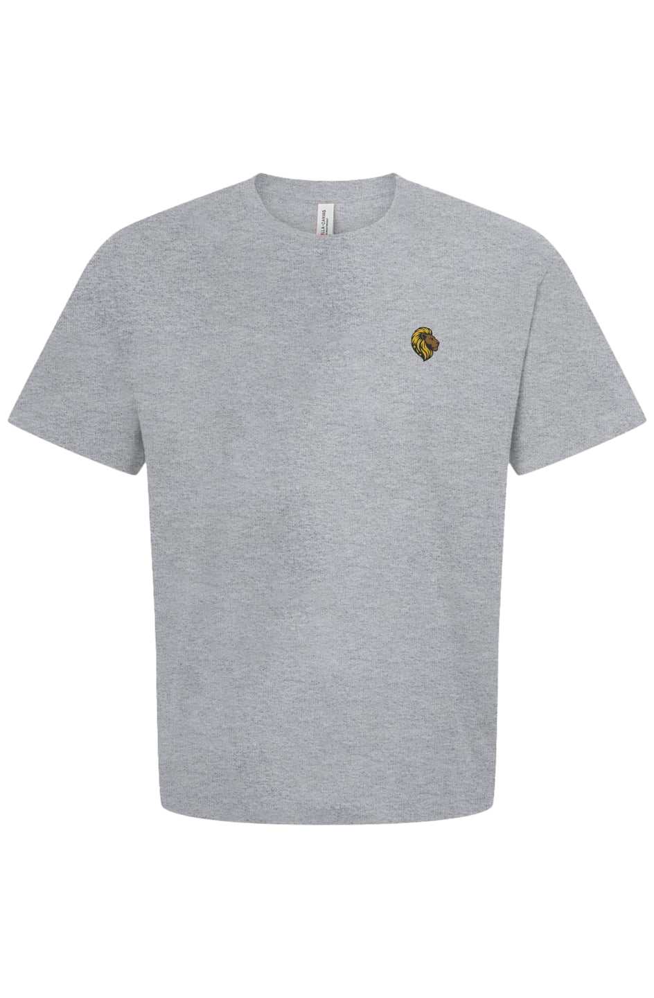 The One PR Gray Heavyweight Boxy Tee with Lion Logo. Unisex fit. Comfortable & Stylish.