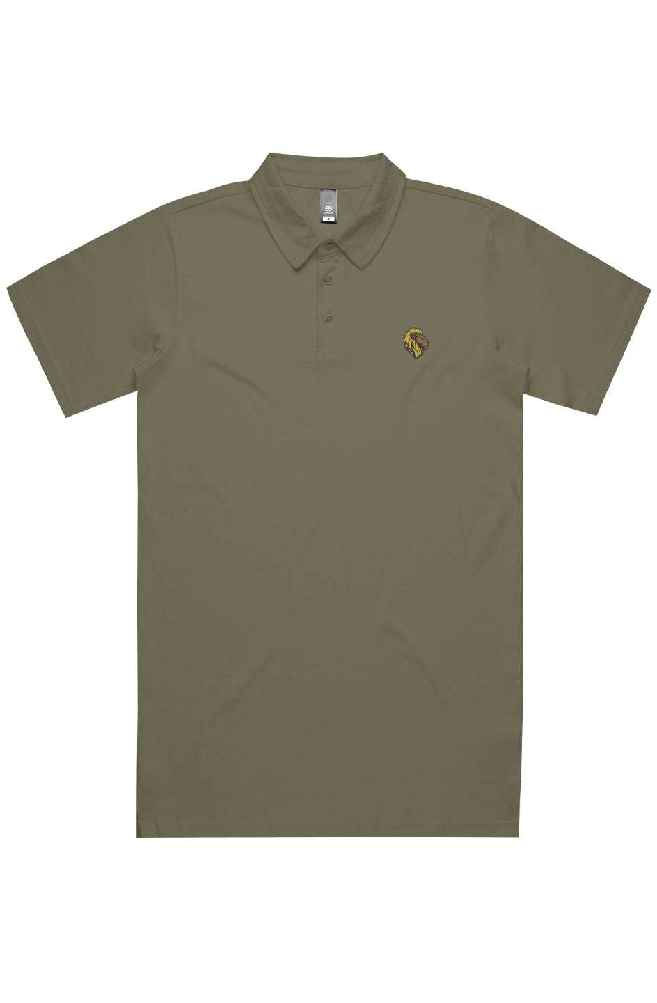 Olive Green Polo Shirt with Embroidered Lion Logo | The One Chad Polo