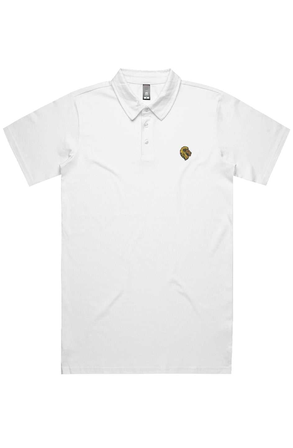 White Polo Shirt w/ Embroidered Lion | Men's Fashion - The One PR
