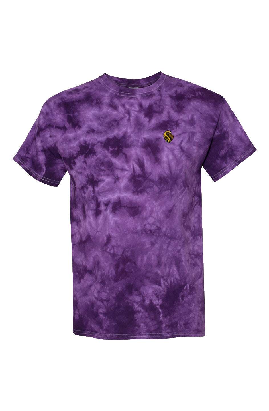 Purple Tie-Dye T-Shirt with Lion Logo | The One PR Custom Cotton Tee