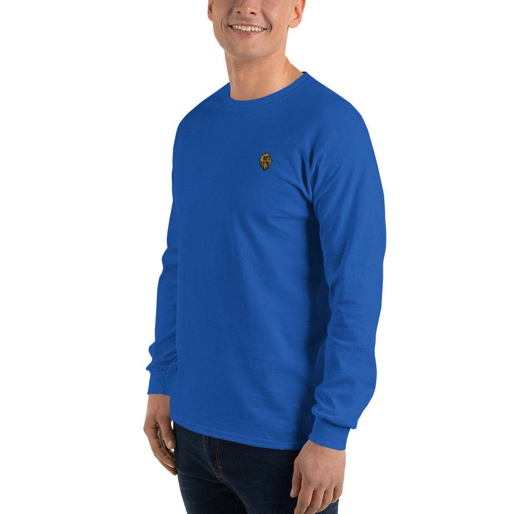 The One PR Royal Blue Long Sleeve Shirt - Men's Fashion, Embroidered Logo