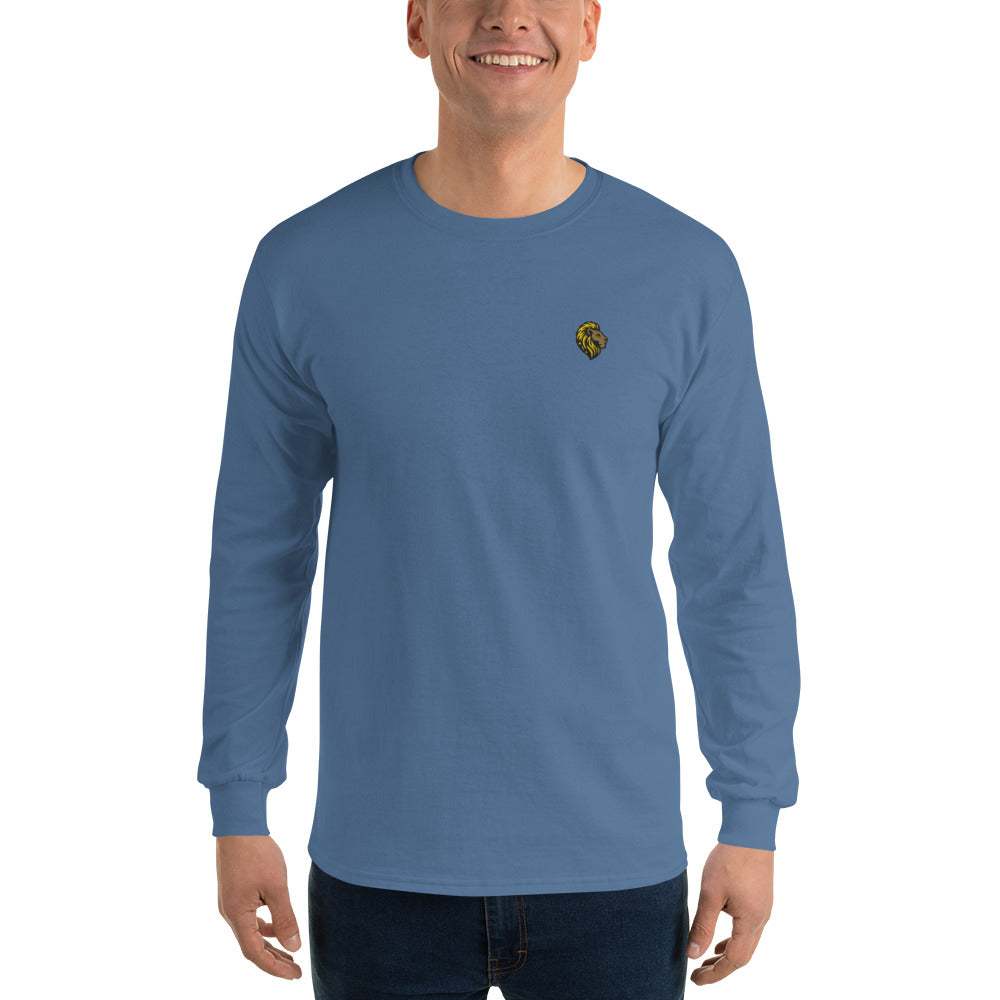 The One PR Long Sleeve Shirt - Men's Blue Shirt, Lion logo, Comfortable Long Sleeve Top