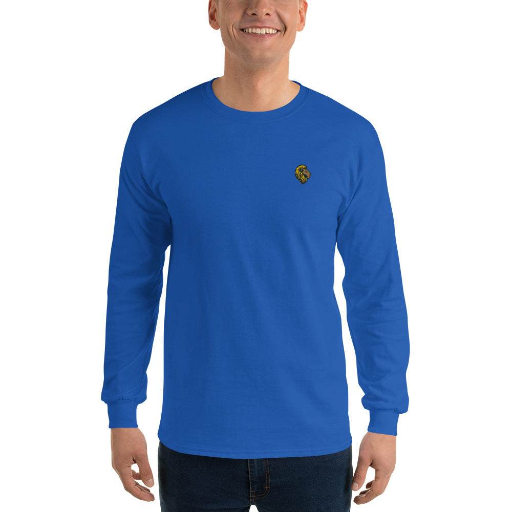 Men's Long Sleeve Shirt - Blue with Lion Logo | Buy Now