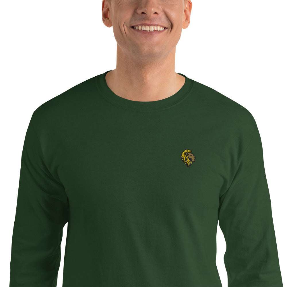 The One PR Forest Green Long Sleeve Shirt: Men's Fashion with Lion Logo