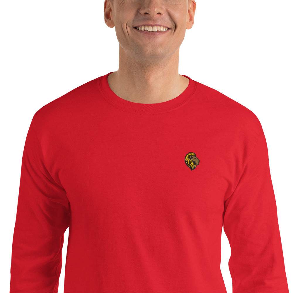 Red Long Sleeve Shirt with Lion Logo - The One PR - Men's Fashion